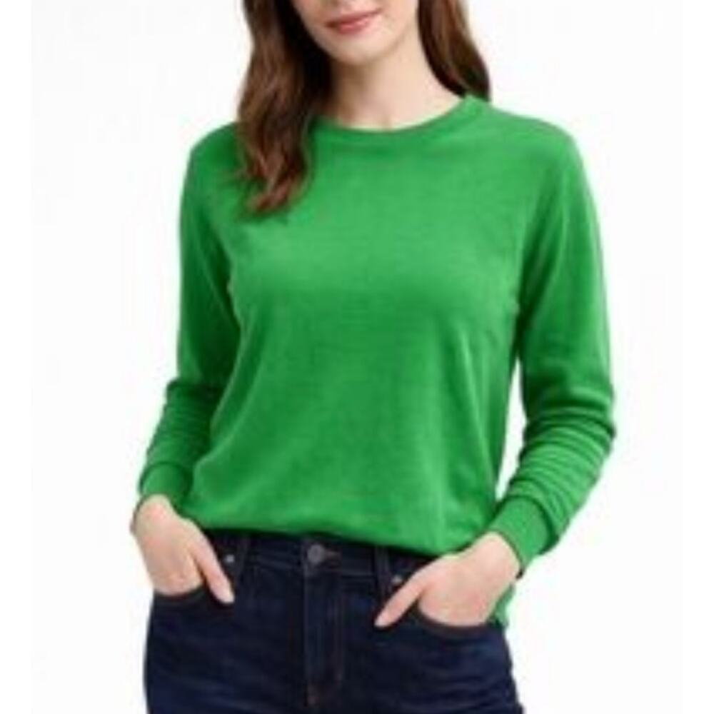 COS Kelly Green Long Sleeve T-Shirt S Minimalist Scandinavian Capsule Wardrobe